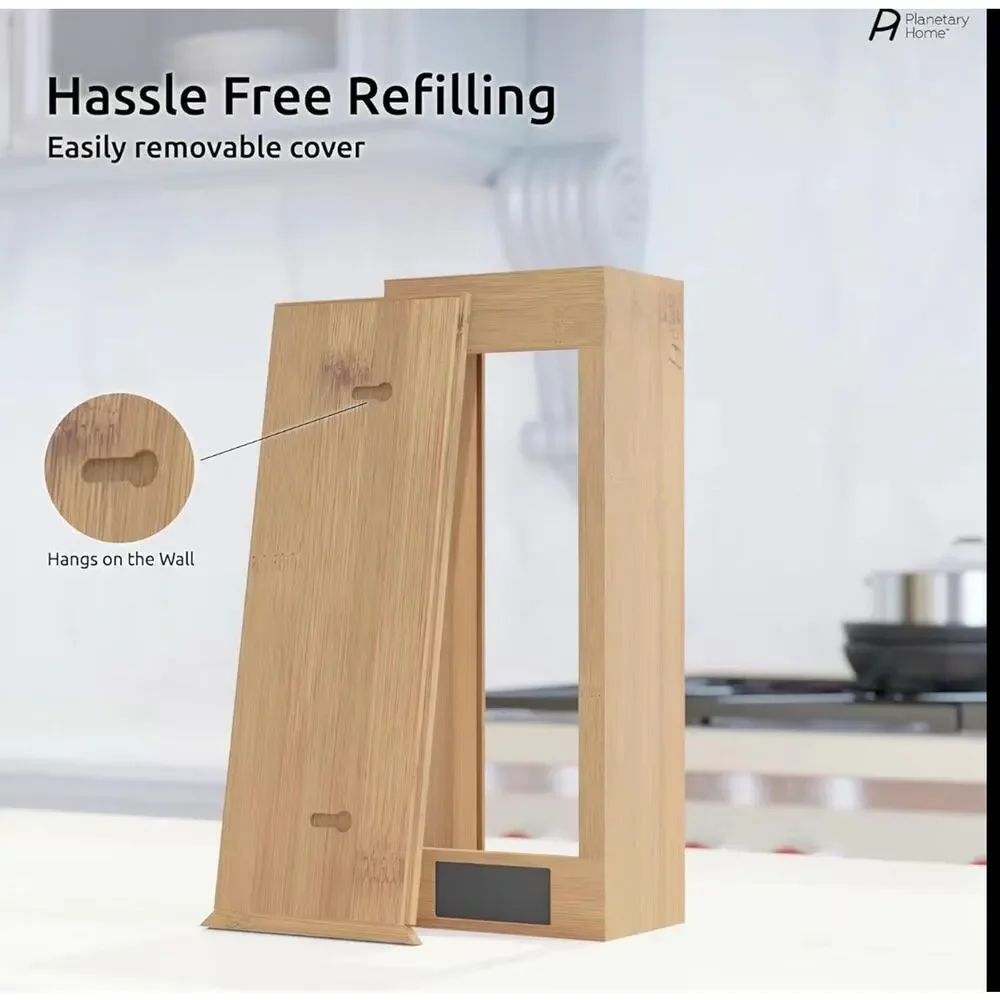 Premium Bamboo Kitchen Drawer Customizable Baggie Organizers Ziplock New